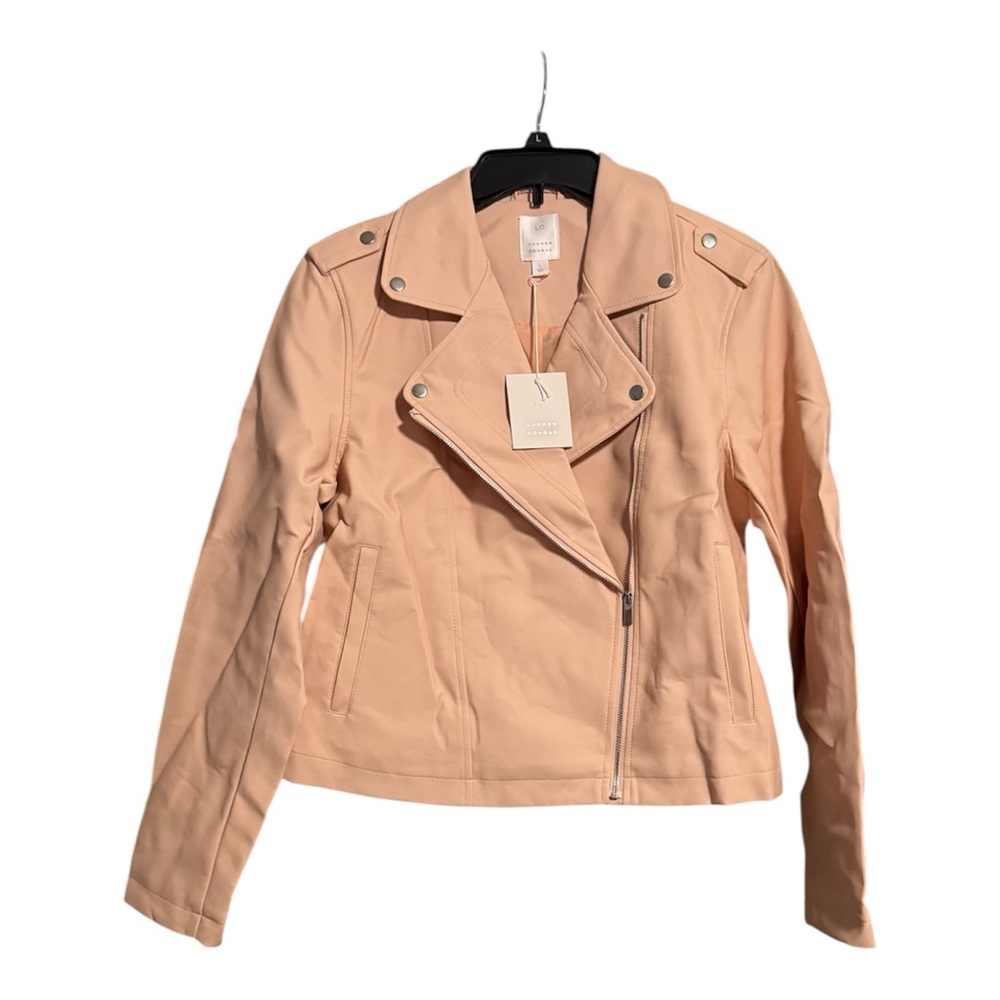 LC Lauren Conrad Light Pink Peach Leather Jacket